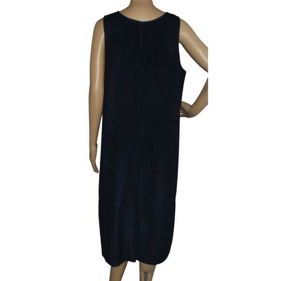 Southern Lady Jumper Dress Womens MP medium petite Navy Blue Long Midi corduroy - Picture 2 of 10